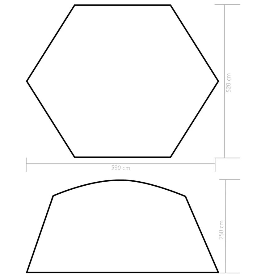 Tente de piscine Tissu 590x520x250 cm Bleu - 7