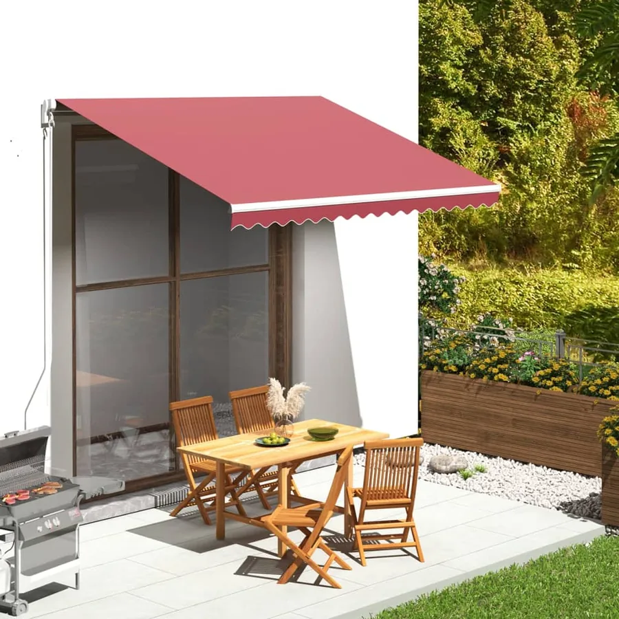 Tissu de remplacement pour auvent bordeaux rouge 3,5x2,5 m polyester