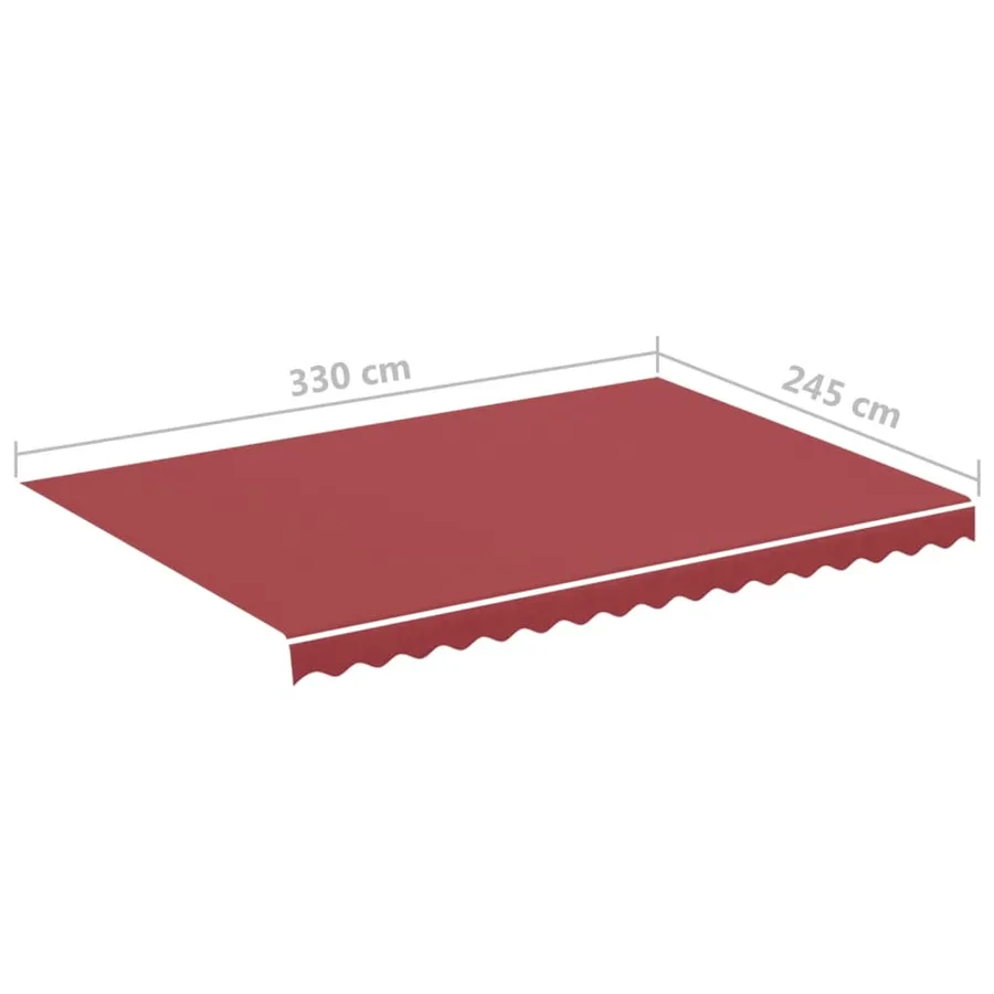 Tissu de remplacement pour auvent bordeaux rouge 3,5x2,5 m polyester - 6