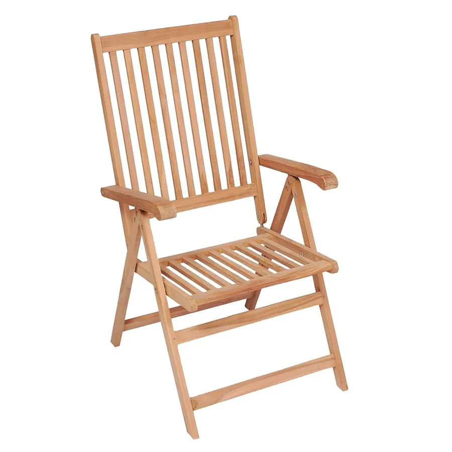 Chaises inclinables de jardin lot de 6 Bois de teck solide - 2