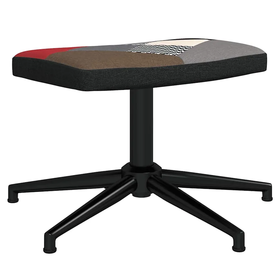 Chaise de relaxation avec tabouret Patchwork Tissu - 6