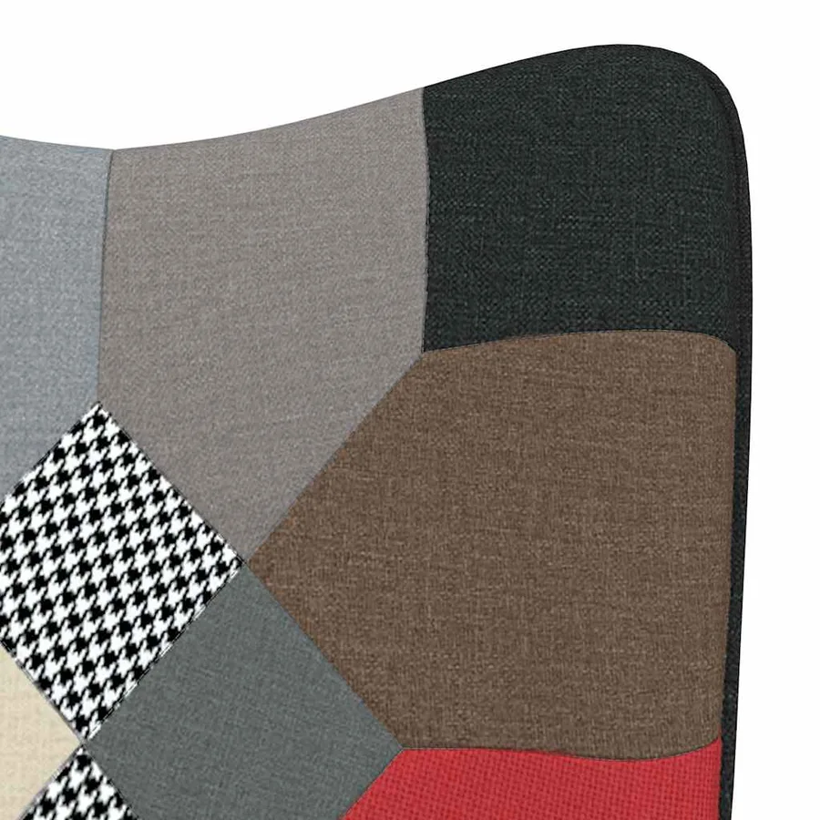 Chaise de relaxation avec tabouret Patchwork Tissu - 8
