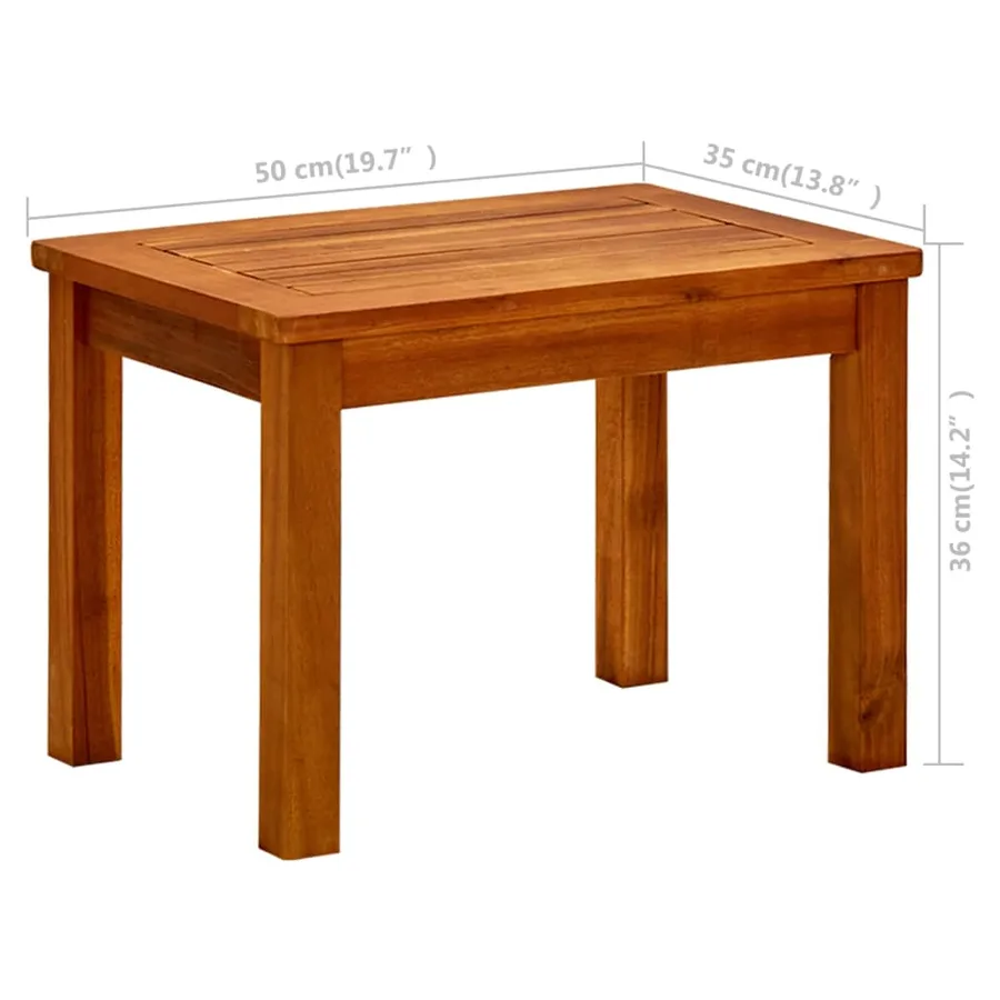 Table basse de jardin 50x35x36 cm Bois solide d'acacia - 7