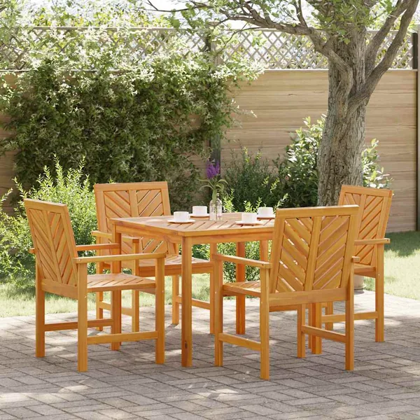 Ensemble de salle à manger pour jardin 5 pc Marron