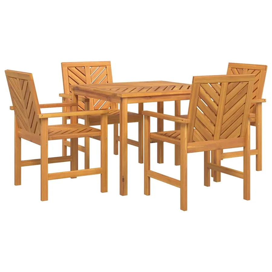 Ensemble de salle à manger pour jardin 5 pc Marron - 2