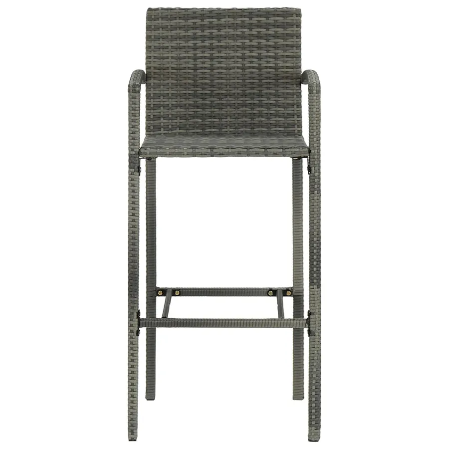 Ensemble de bar de jardin 3 pcs Résine tressée Gris - 9