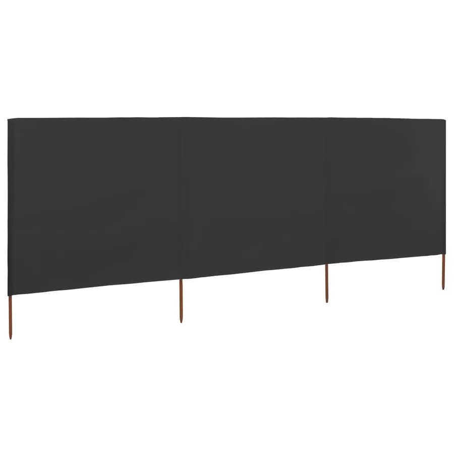 Paravent 3 panneaux Tissu 400 x 160 cm Anthracite - 2