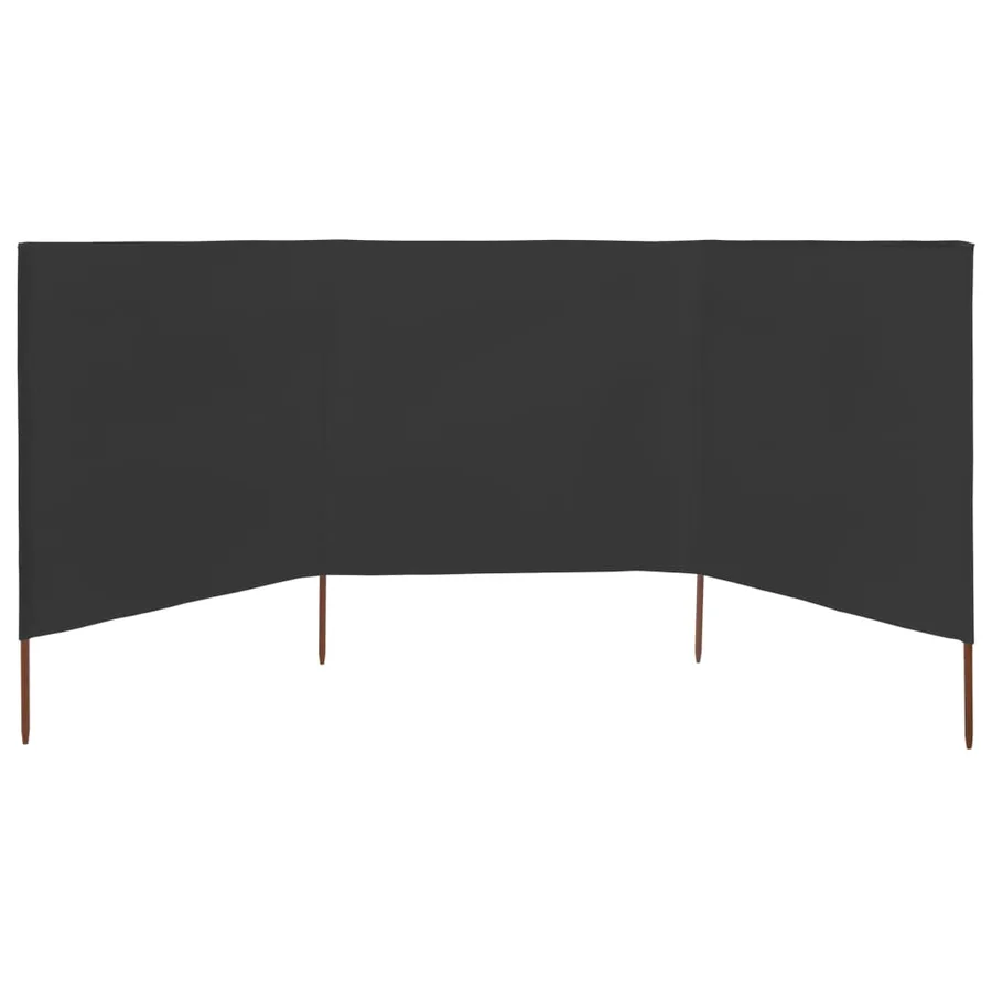 Paravent 3 panneaux Tissu 400 x 160 cm Anthracite - 3