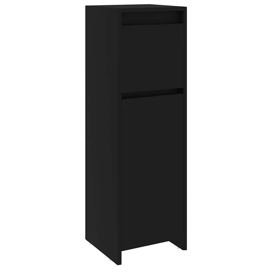 Armoire de salle de bain Noir 30x30x95 cm Bois d'ingénierie - 2