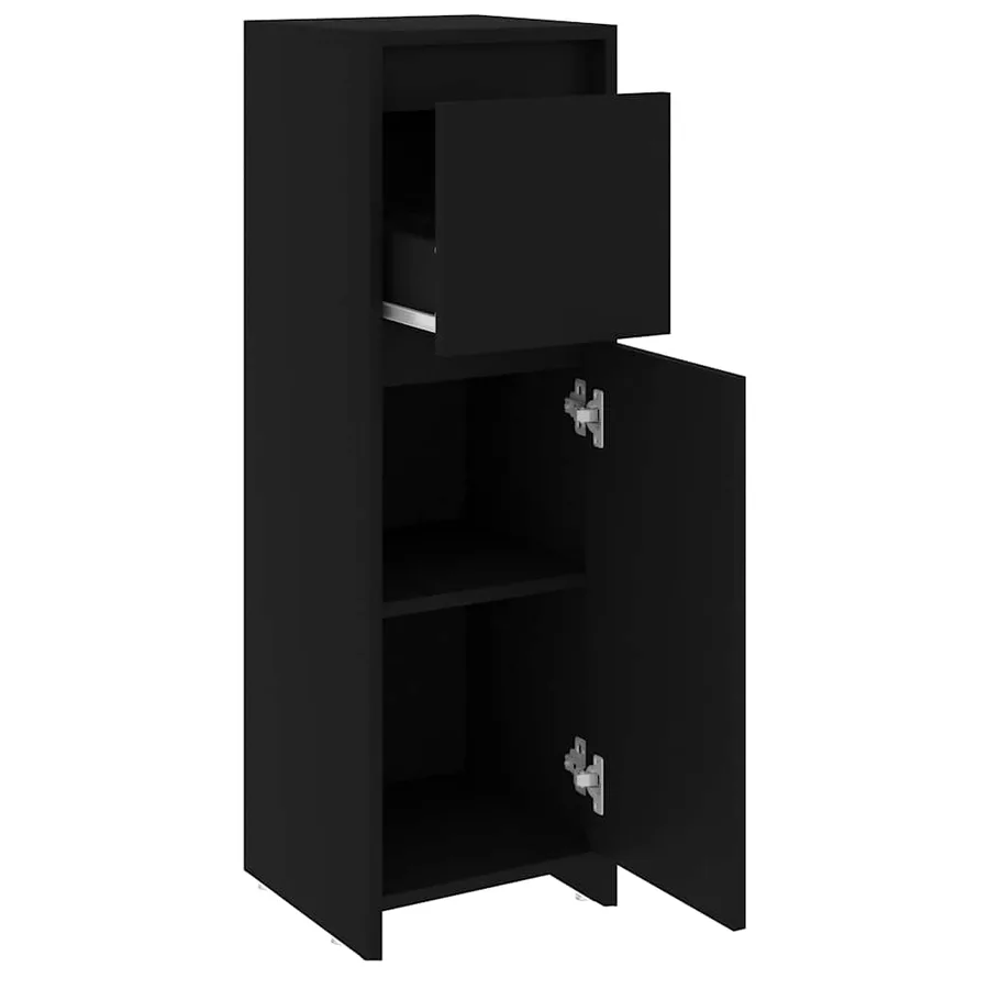 Armoire de salle de bain Noir 30x30x95 cm Bois d'ingénierie - 7