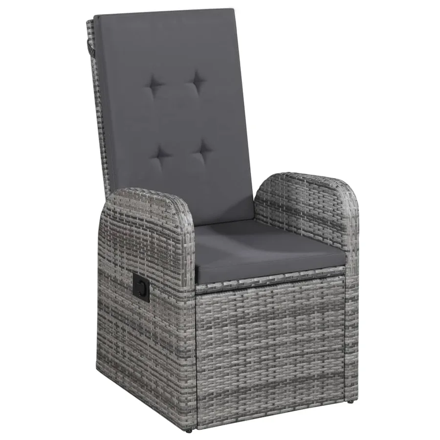 Ensemble à manger de jardin avec coussins 7 pcs Gris - 4