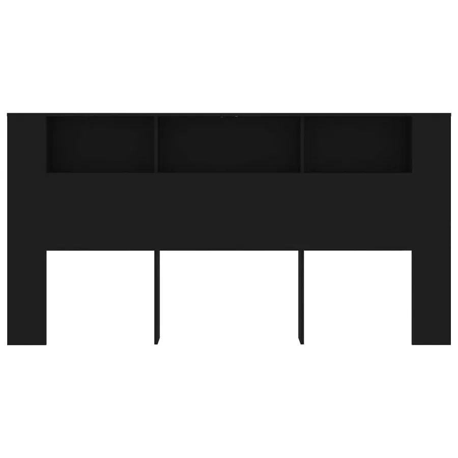 Armoire de tête de lit Noir 200x18,5x104,5 cm - 3