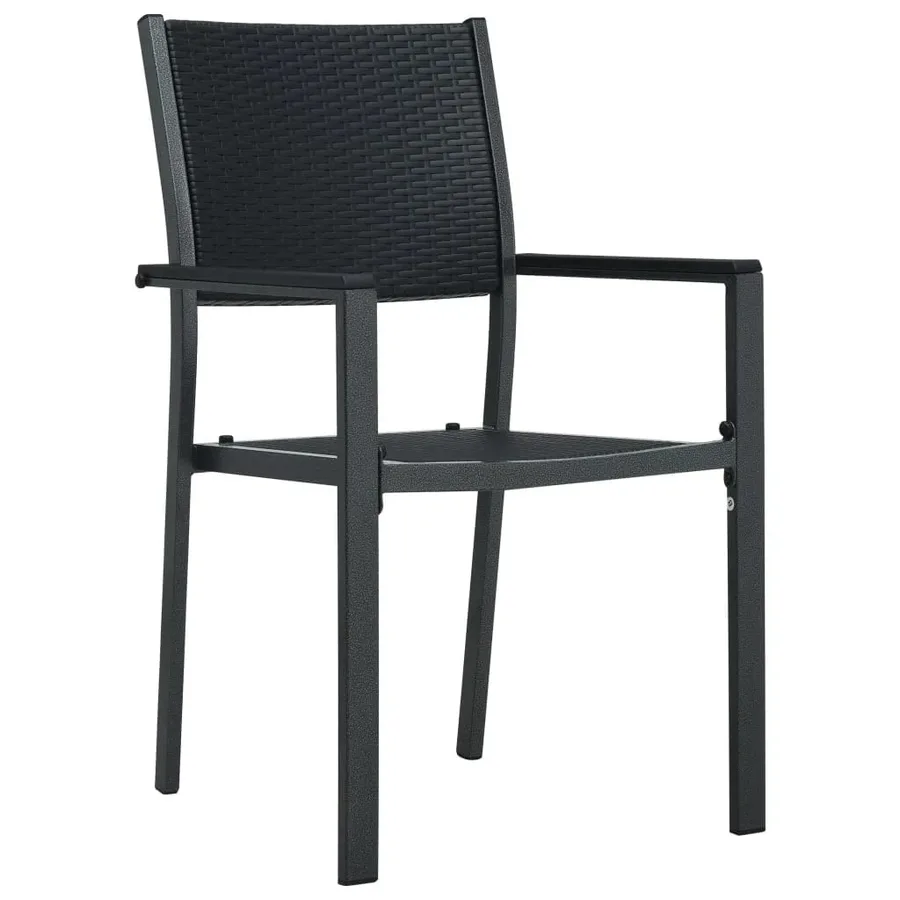 Ensemble à manger de jardin 5 pcs Noir - 4