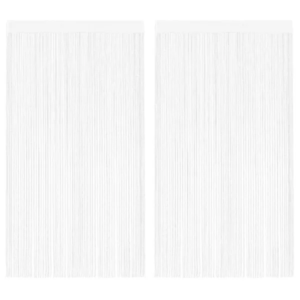 Rideau en fils 2 pcs 100 x 250 cm Blanc