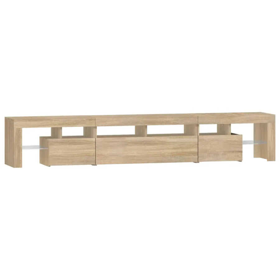 Meuble TV avec lumières LED Chêne sonoma 230x36,5x40 cm - 7