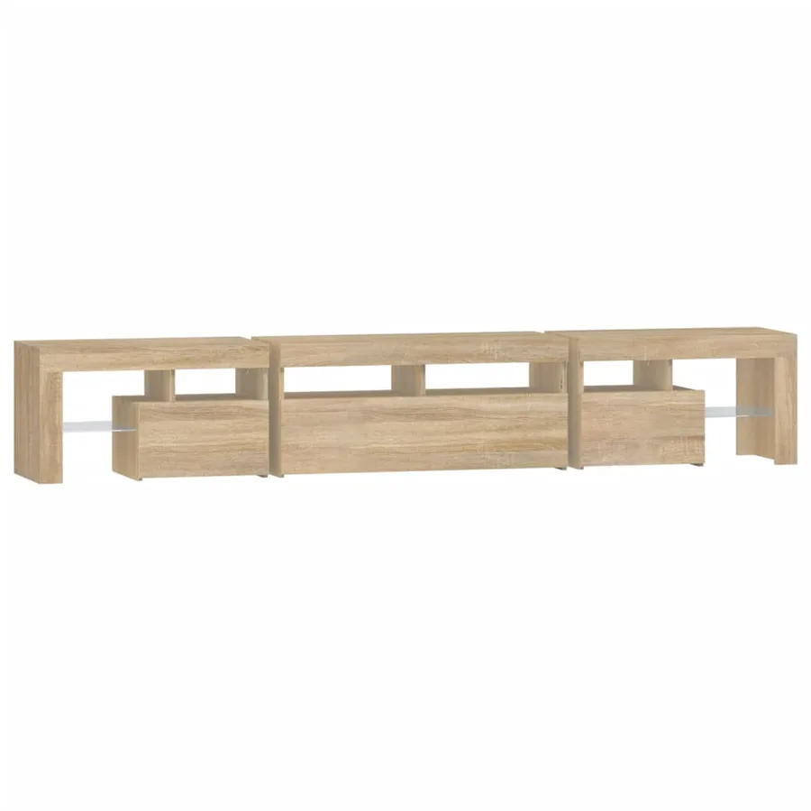 Meuble TV avec lumières LED Chêne sonoma 230x36,5x40 cm - 8