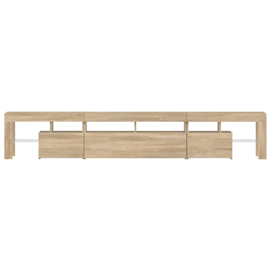 Meuble TV avec lumières LED Chêne sonoma 230x36,5x40 cm - 9