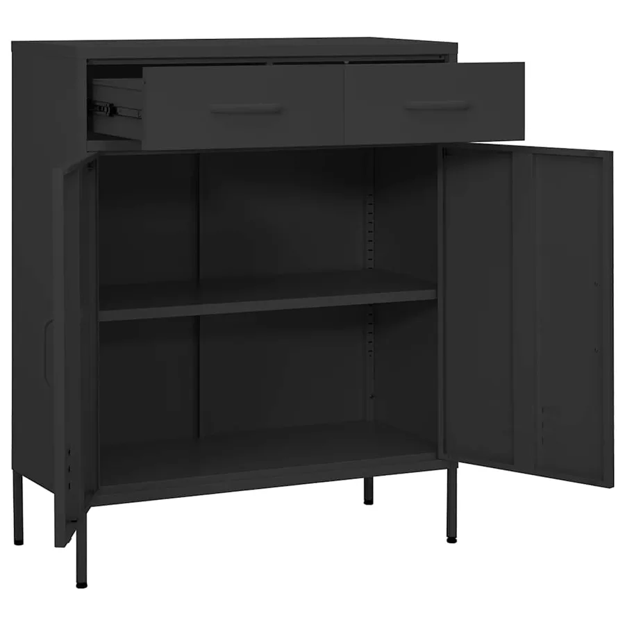 Armoire de rangement Anthracite 80x35x101,5 cm Acier - 5