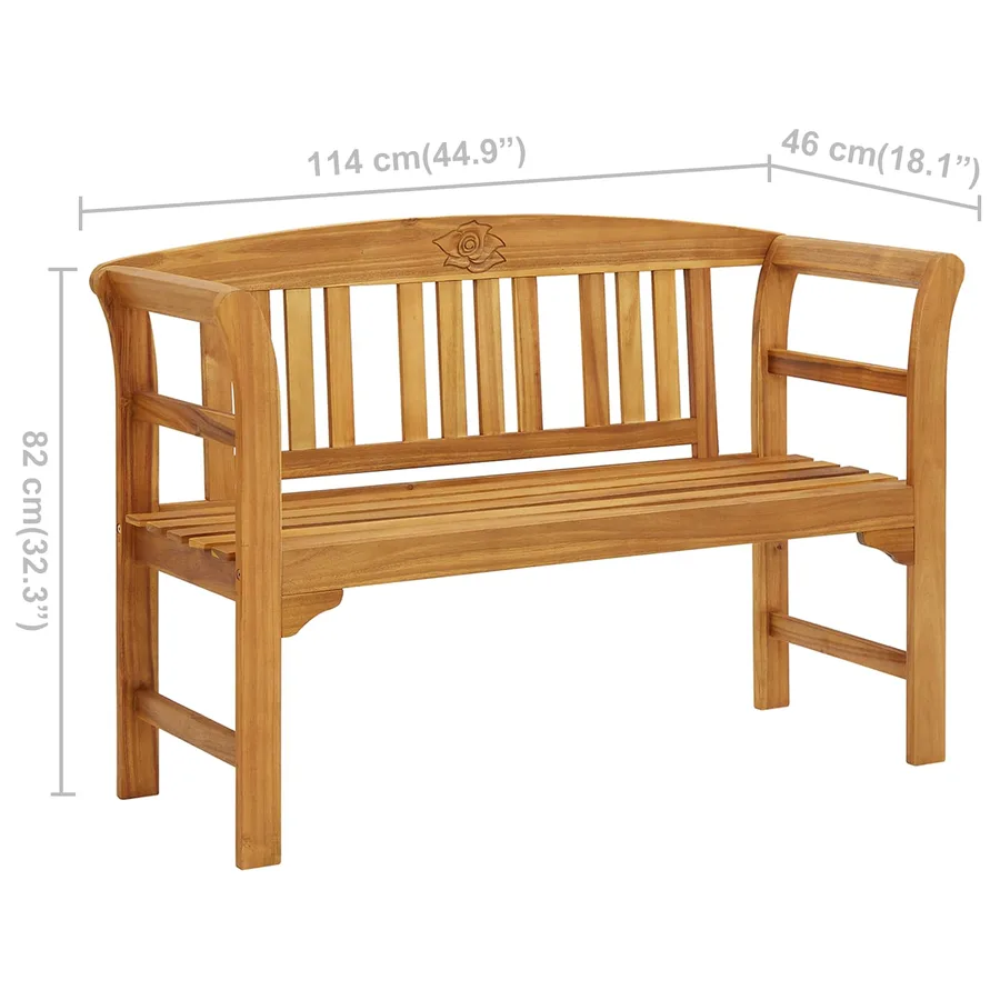 Banc de jardin 114 cm bois d'acacia solide - 6