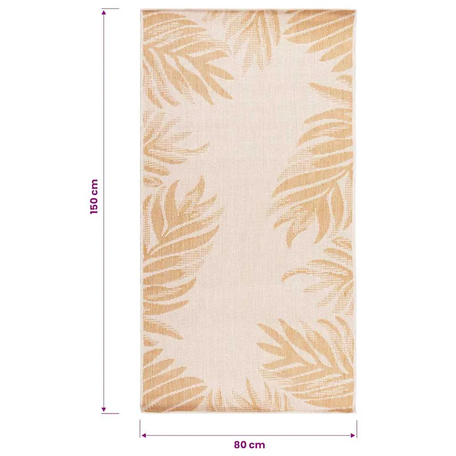Tapis à tissage plat d'extérieur 80x150 cm Motif de feuille - 6