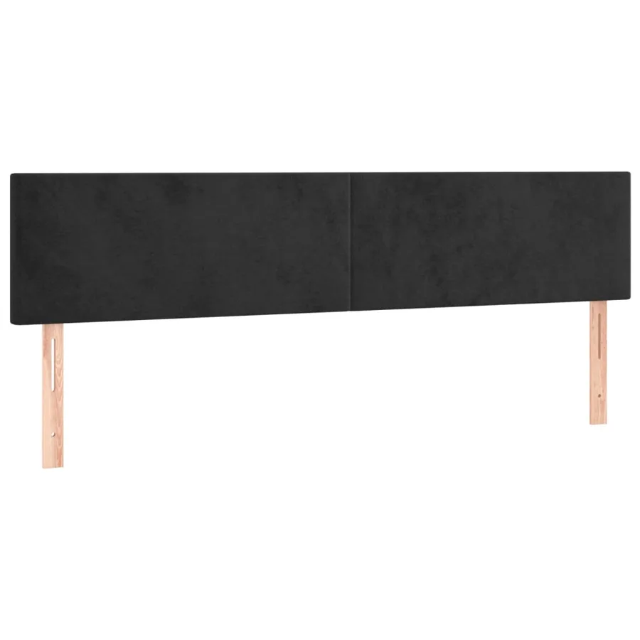 Sommier à lattes de lit avec matelas LED Noir 180x200cm Velours - 7