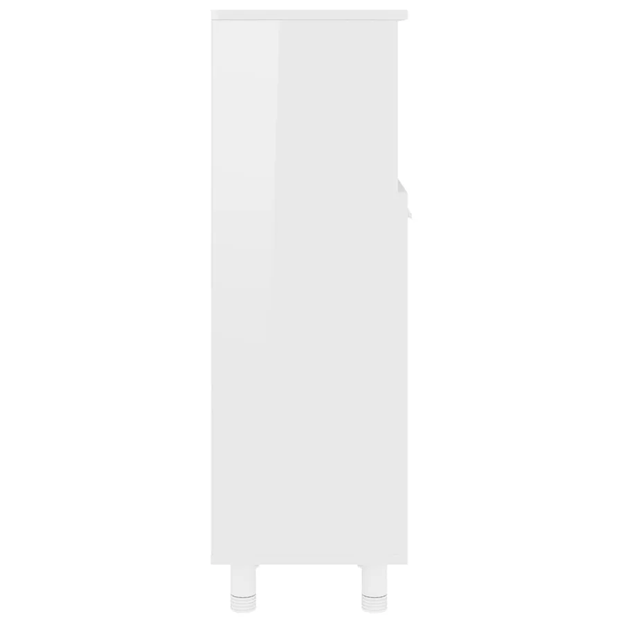 Armoire de salle de bain Blanc brillant Bois d’ingénierie - 6