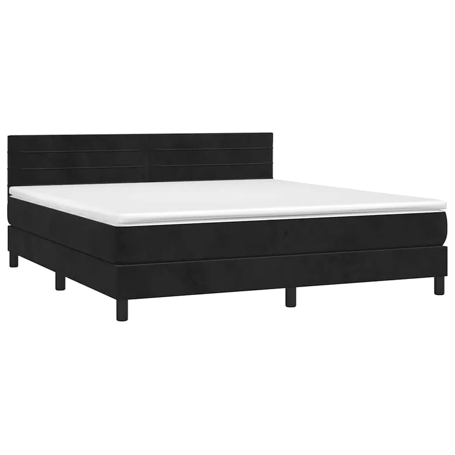Sommier à lattes de lit avec matelas et LED Noir 180x200 cm - 3