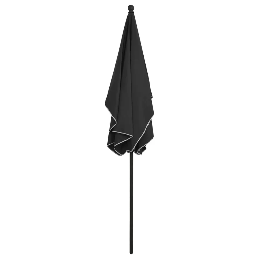 Parasol de jardin avec mât 210x140 cm Anthracite - 4