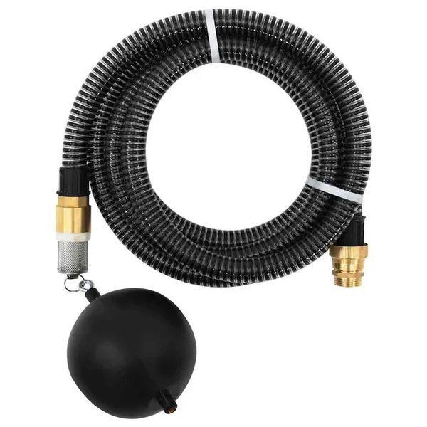 Tuyau d'aspiration avec raccords en laiton noir 1,1" 10 m PVC