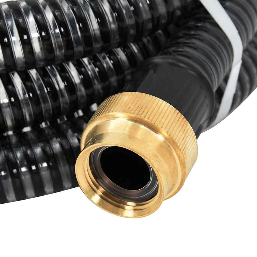 Tuyau d'aspiration avec raccords en laiton noir 1,1" 10 m PVC - 5