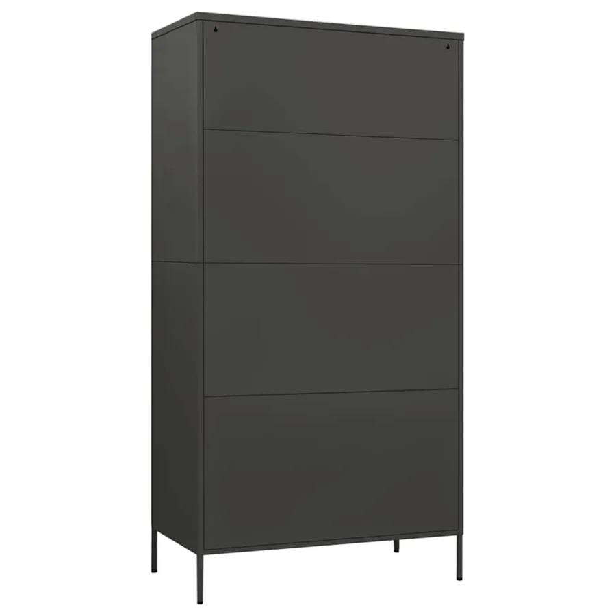 Garde-robe Anthracite 90x50x180 cm Acier - 5