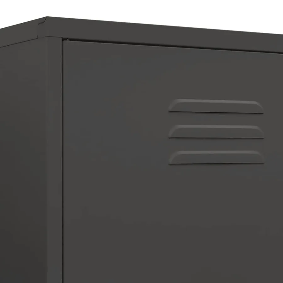 Garde-robe Anthracite 90x50x180 cm Acier - 8