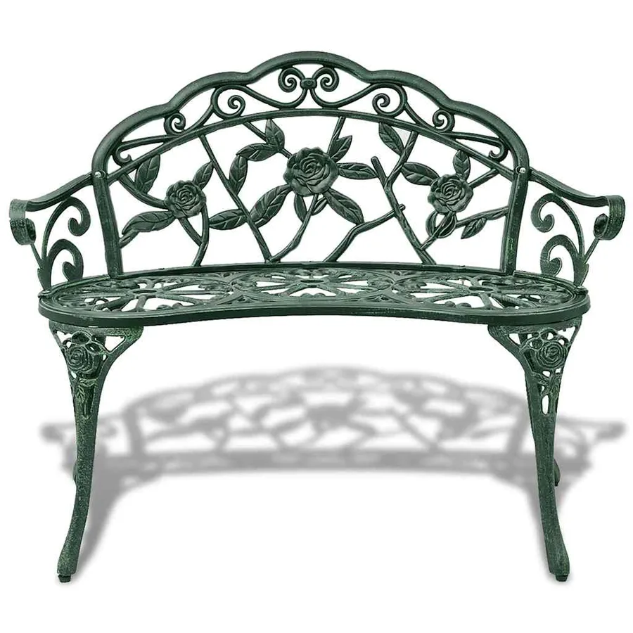 Banc de jardin 100 cm Aluminium coulé Vert - 2