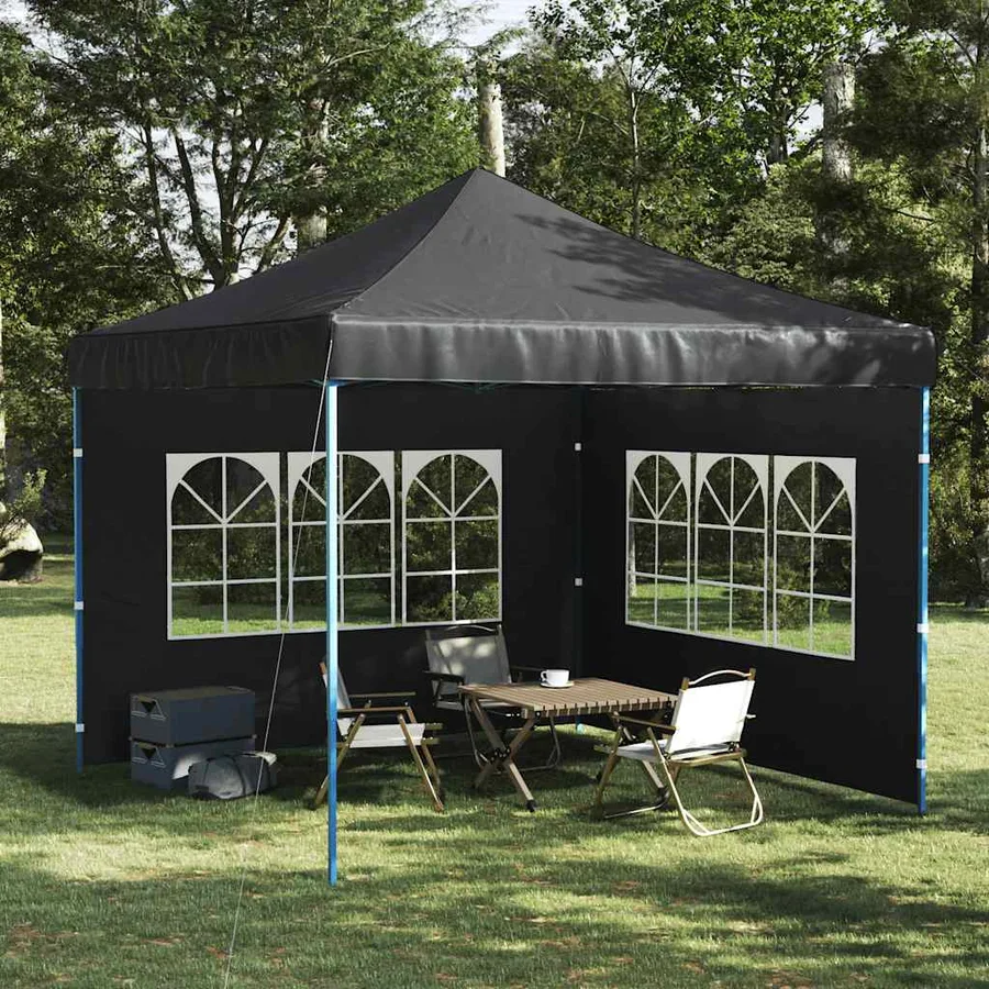 Paroi de tente de réception 2 pcs avec fenêtre PE Anthracite - 3