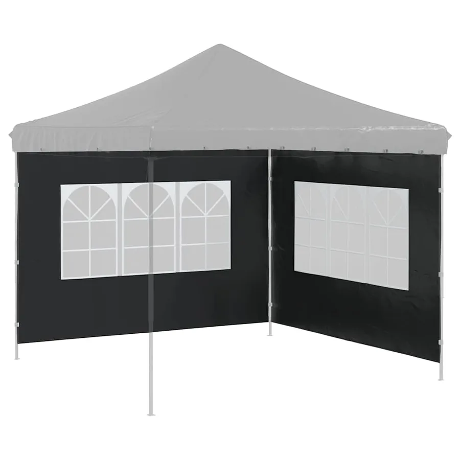 Paroi de tente de réception 2 pcs avec fenêtre PE Anthracite - 5
