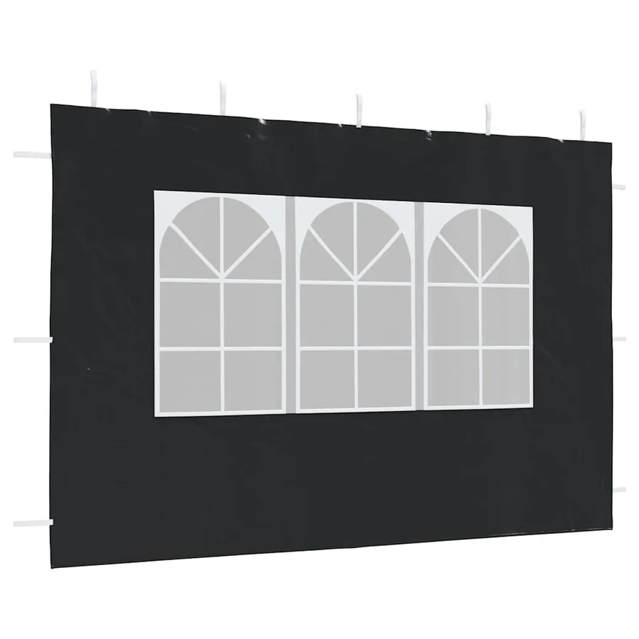 Paroi de tente de réception 2 pcs avec fenêtre PE Anthracite - 6