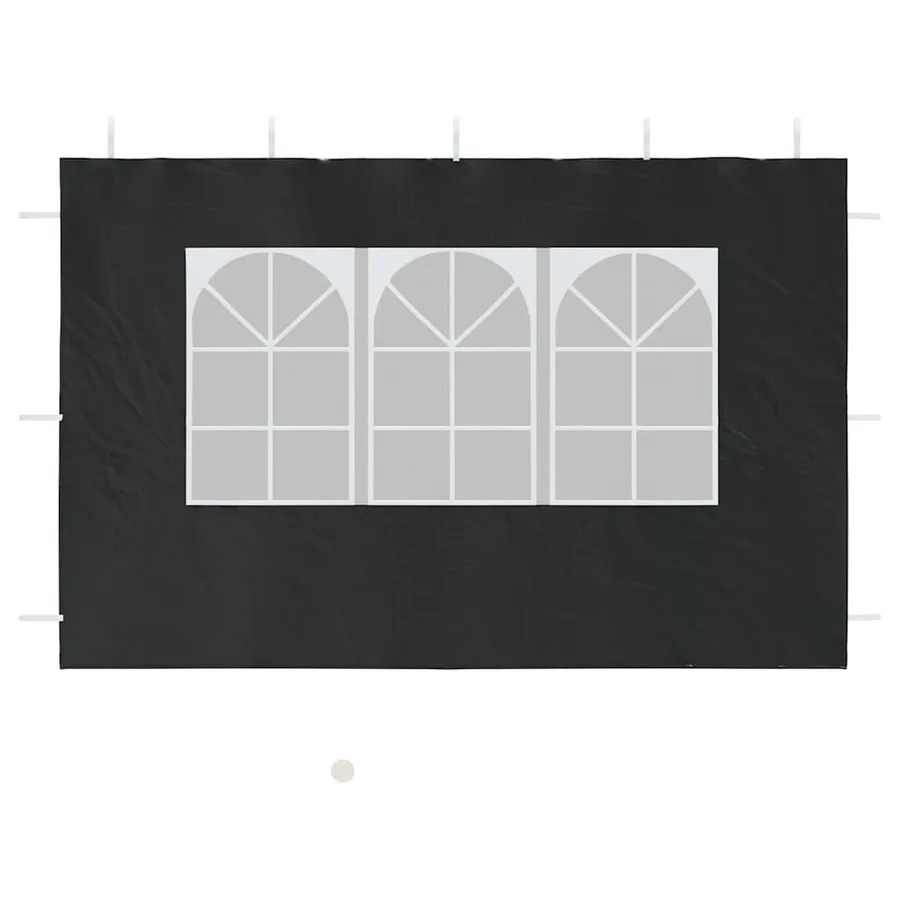Paroi de tente de réception 2 pcs avec fenêtre PE Anthracite - 7