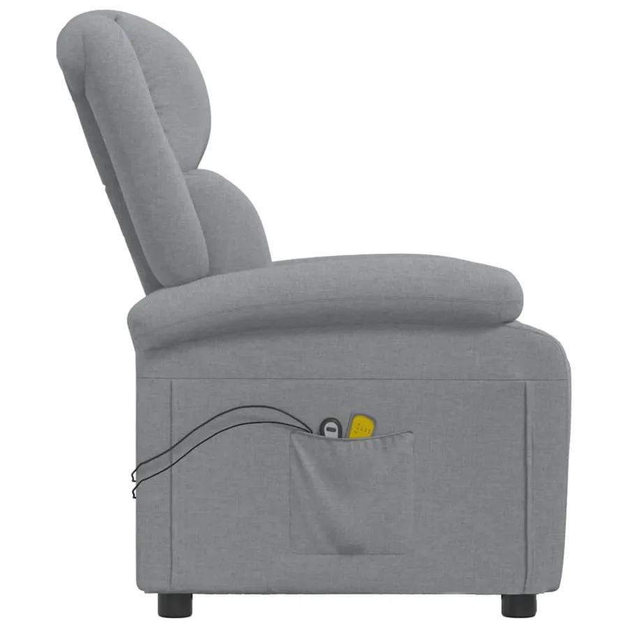 Fauteuil électrique de massage Gris clair Tissu - 5