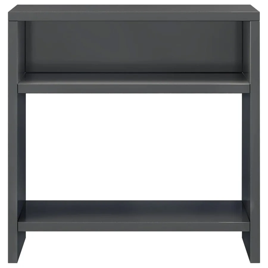 Table de chevet gris brillant 40x30x40 cm bois d'ingénierie - 4