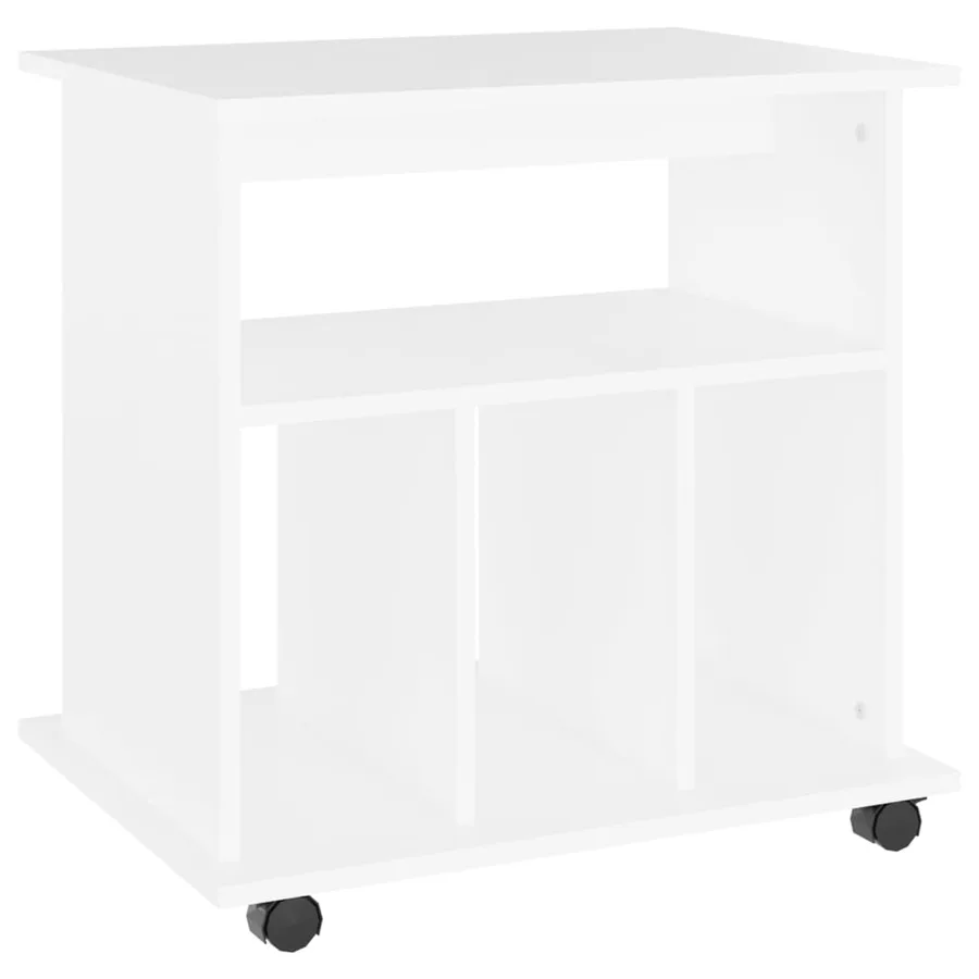 Armoire à roulettes Blanc 60x45x60 cm Bois d’ingénierie - 2
