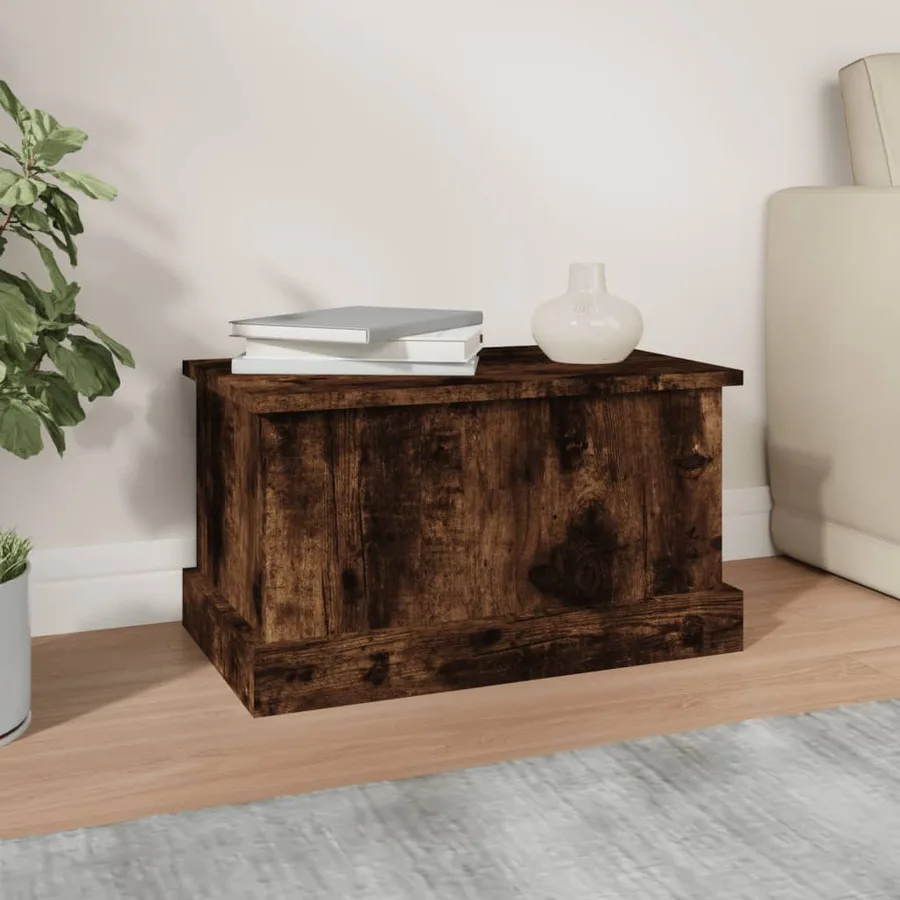 Boîte de rangement chêne fumé 50x30x28 cm bois d'ingénierie - 3