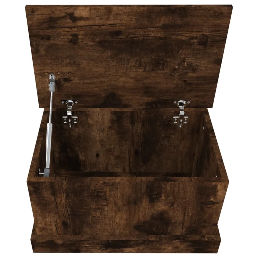 Boîte de rangement chêne fumé 50x30x28 cm bois d'ingénierie - 7