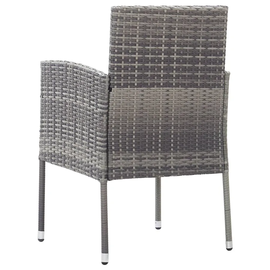 Chaises de jardin coussins gris foncé 2 pcs résine tressée - 5
