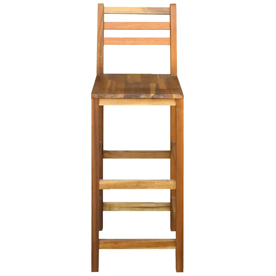 Tabourets de bar lot de 2 bois d'acacia massif - 4
