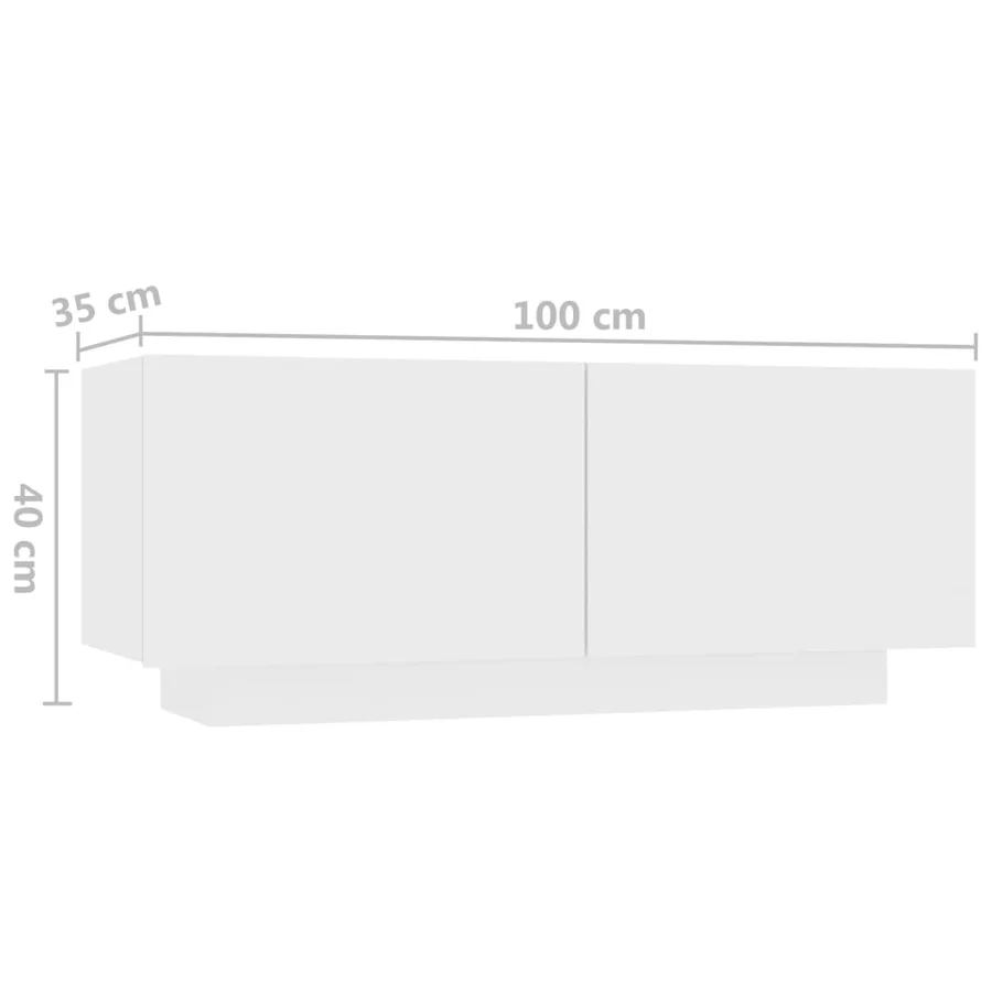 Table de chevet blanc 100x35x40 cm bois d'ingénierie - 9