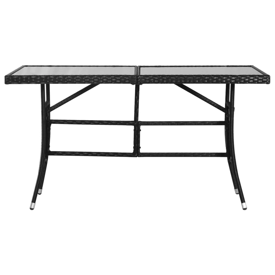 Table de jardin Noir 140x80x74 cm Résine tressée - 2