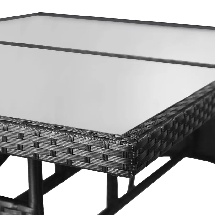 Table de jardin Noir 140x80x74 cm Résine tressée - 4