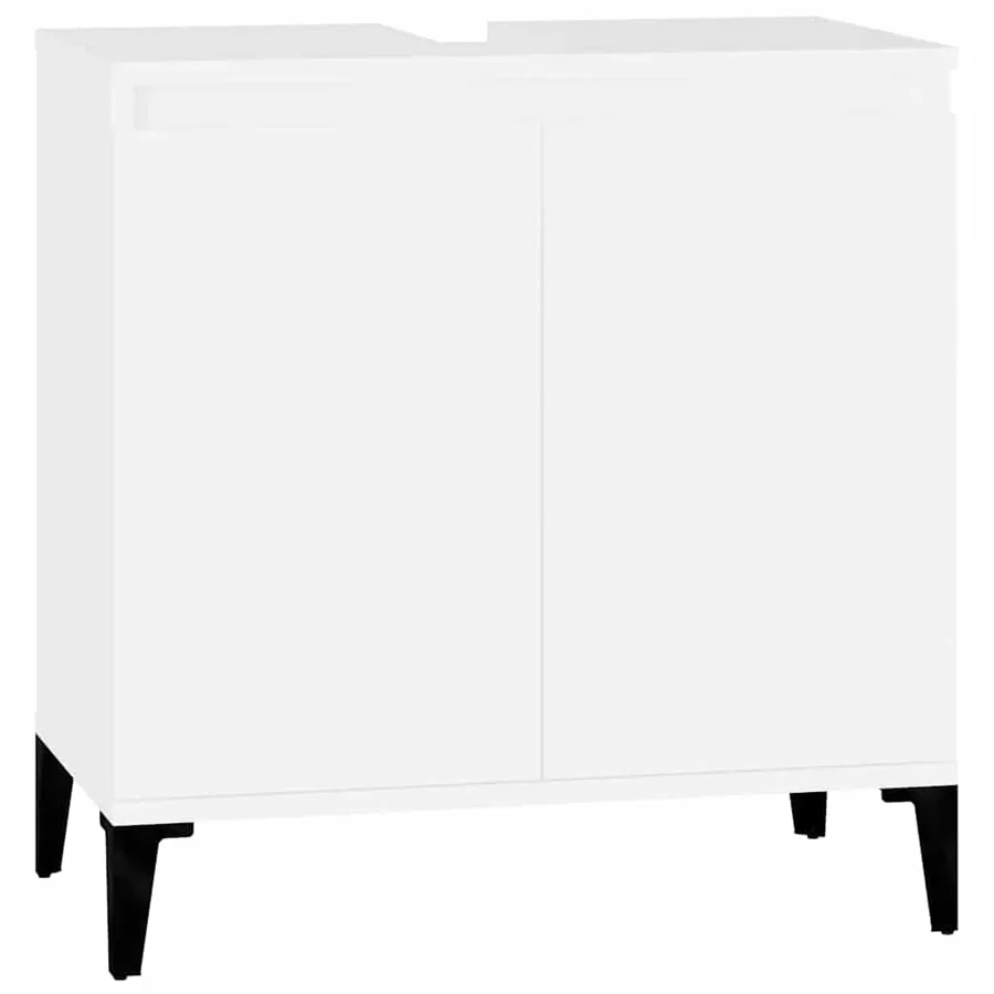 Meuble d'évier blanc 58x33x60 cm bois d'ingénierie - 2