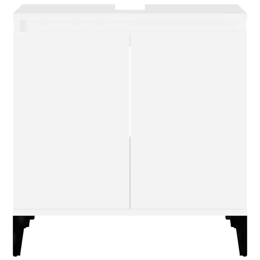 Meuble d'évier blanc 58x33x60 cm bois d'ingénierie - 6