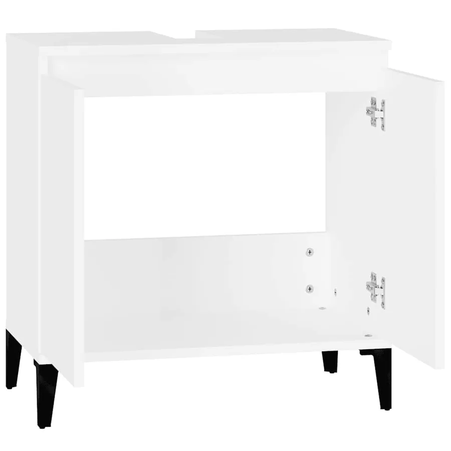 Meuble d'évier blanc 58x33x60 cm bois d'ingénierie - 7